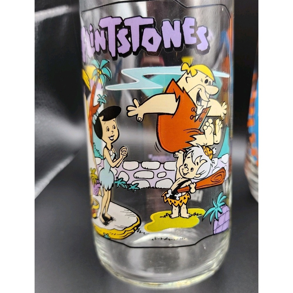 Vintage 1991 Flintstones Hanna-Barbera Hardee's The First 30 Years Glasses 2 - Picture 5 of 8